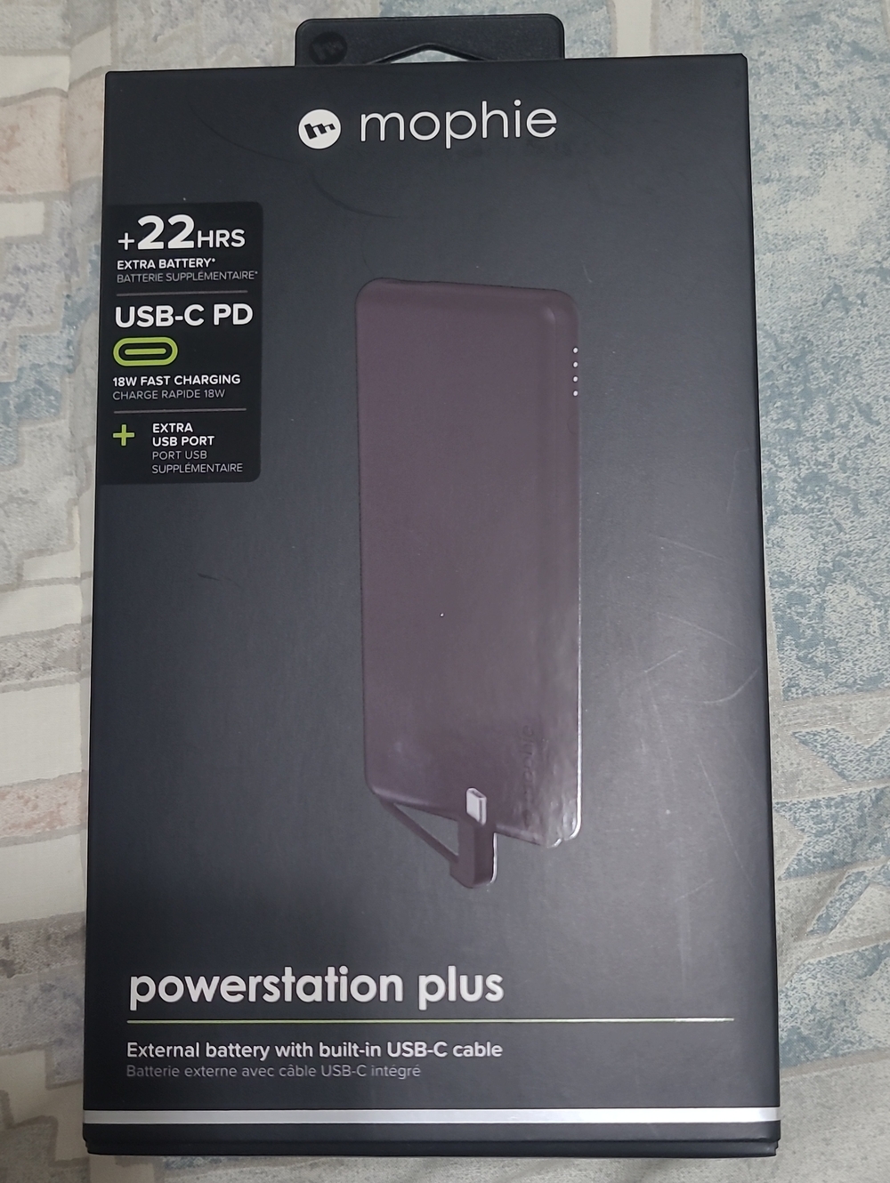 Mophie Powerstation Plus Portable Charger -Black +22HRS USB-C PD+ EXTRA USB PORT